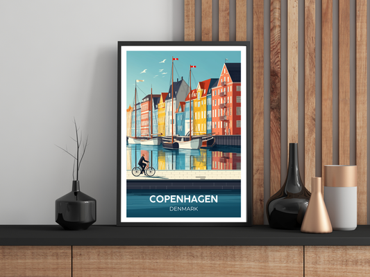 Copenhagen, Denmark - Vintage Travel Poster