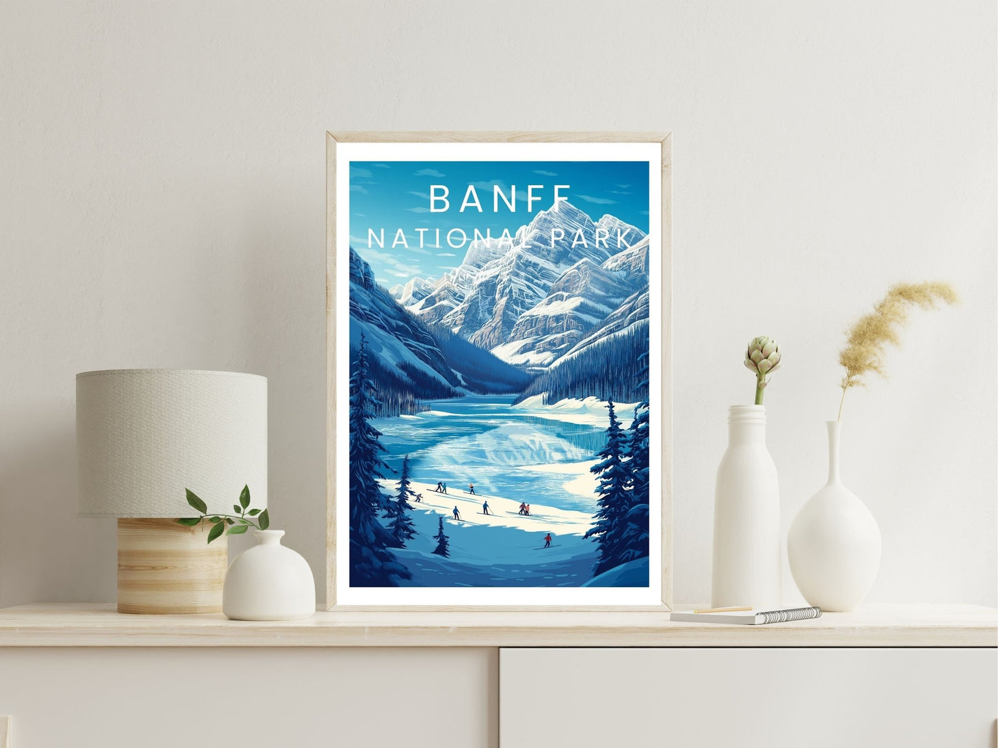 Banff National Park wall art print displayed in bedroom – Atlas Prints