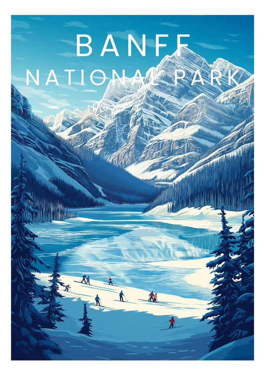 Vintage Banff National Park travel poster wall art print – Atlas Prints