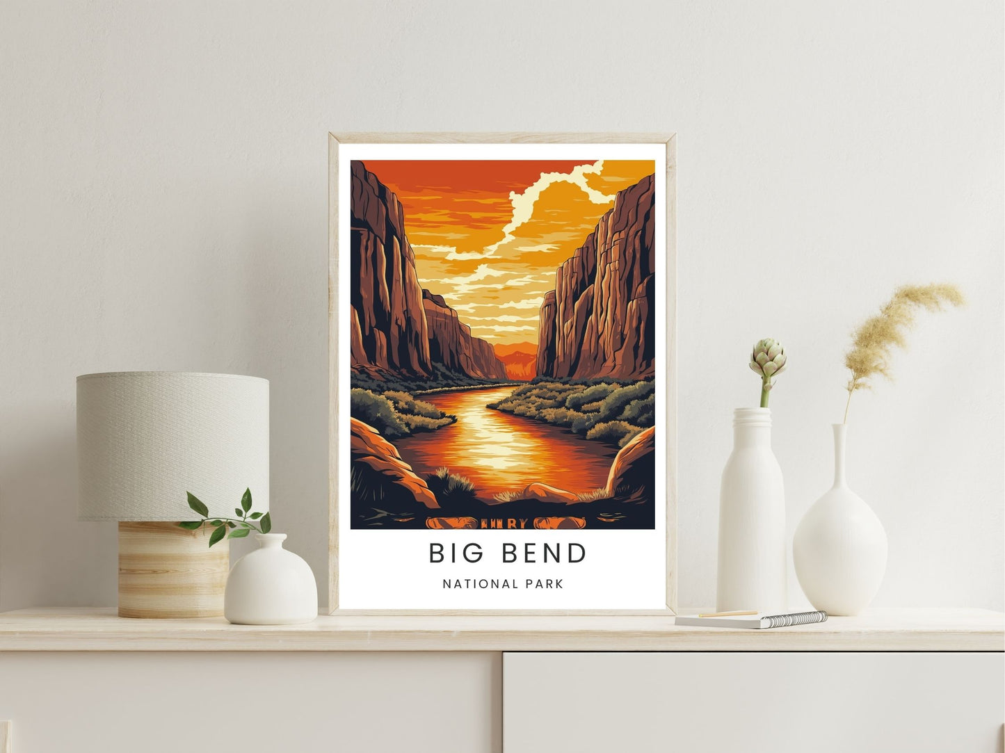 Big Bend National Park wall art print displayed in bedroom – Atlas Prints