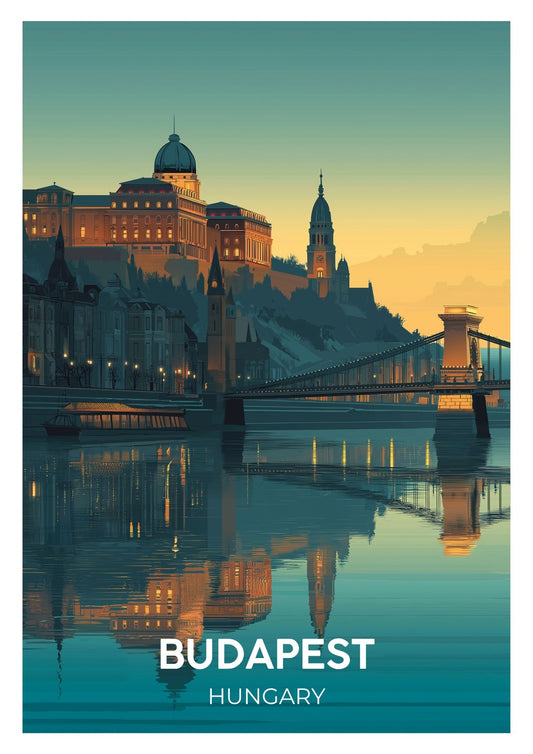 Vintage Budapest Hungary travel poster wall art print – Atlas Prints