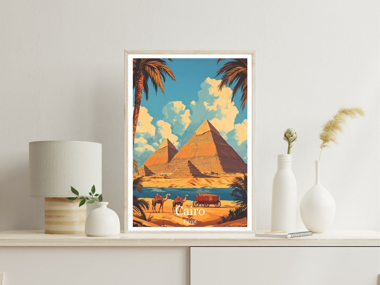 Cairo wall art print displayed in bedroom – Atlas Prints
