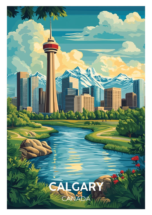 Vintage Calgary travel poster wall art print – Atlas Prints