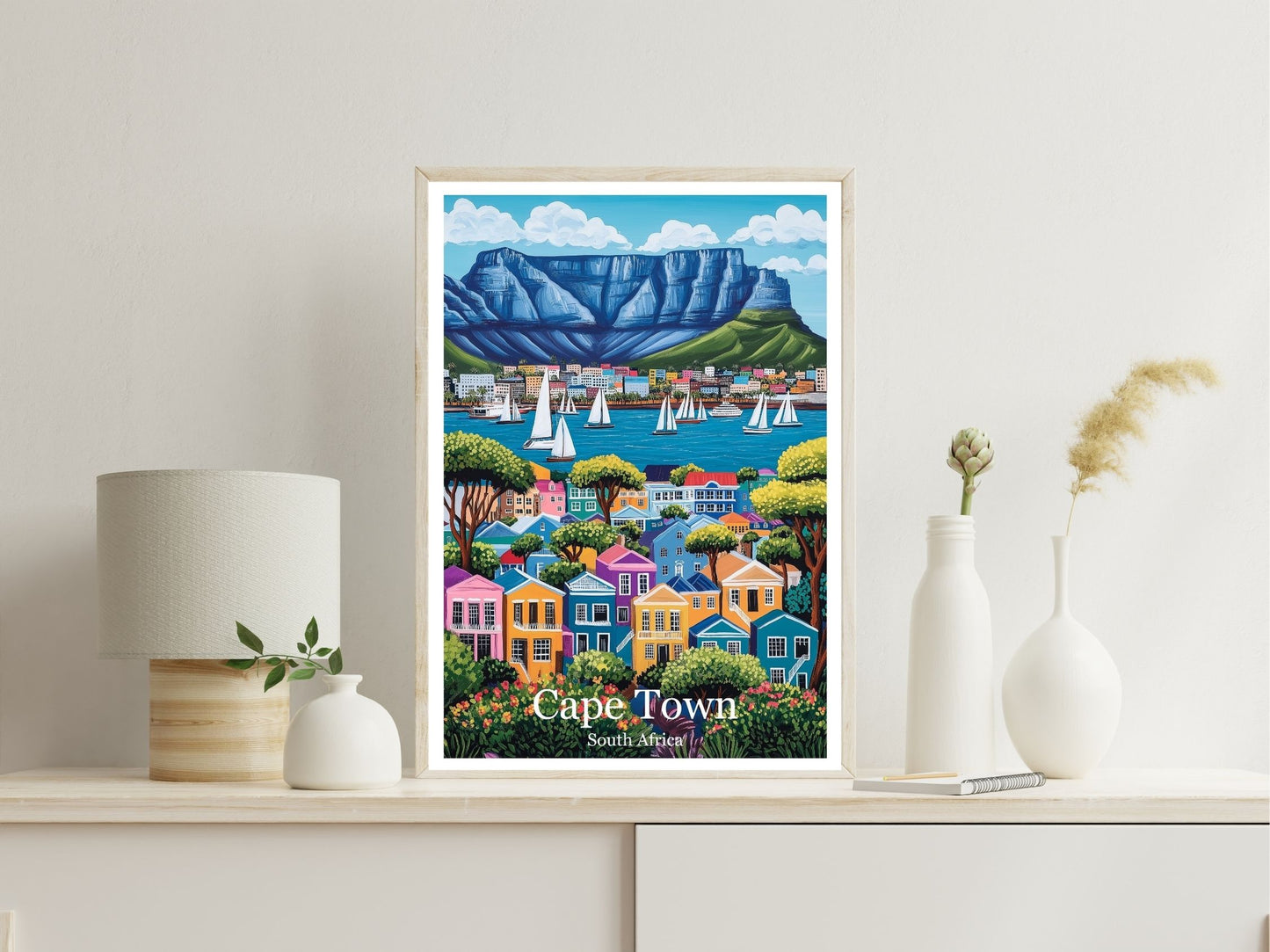 Cape Town wall art print displayed in bedroom – Atlas Prints