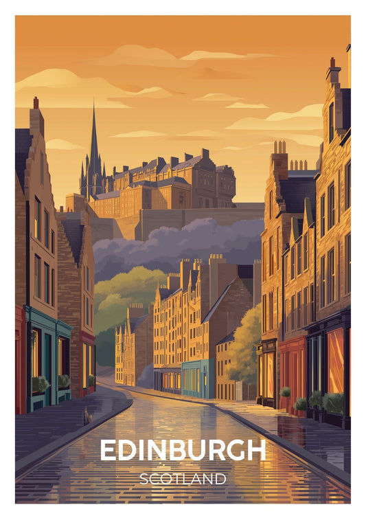 Vintage Edinburgh Scotland travel poster wall art print – Atlas Prints