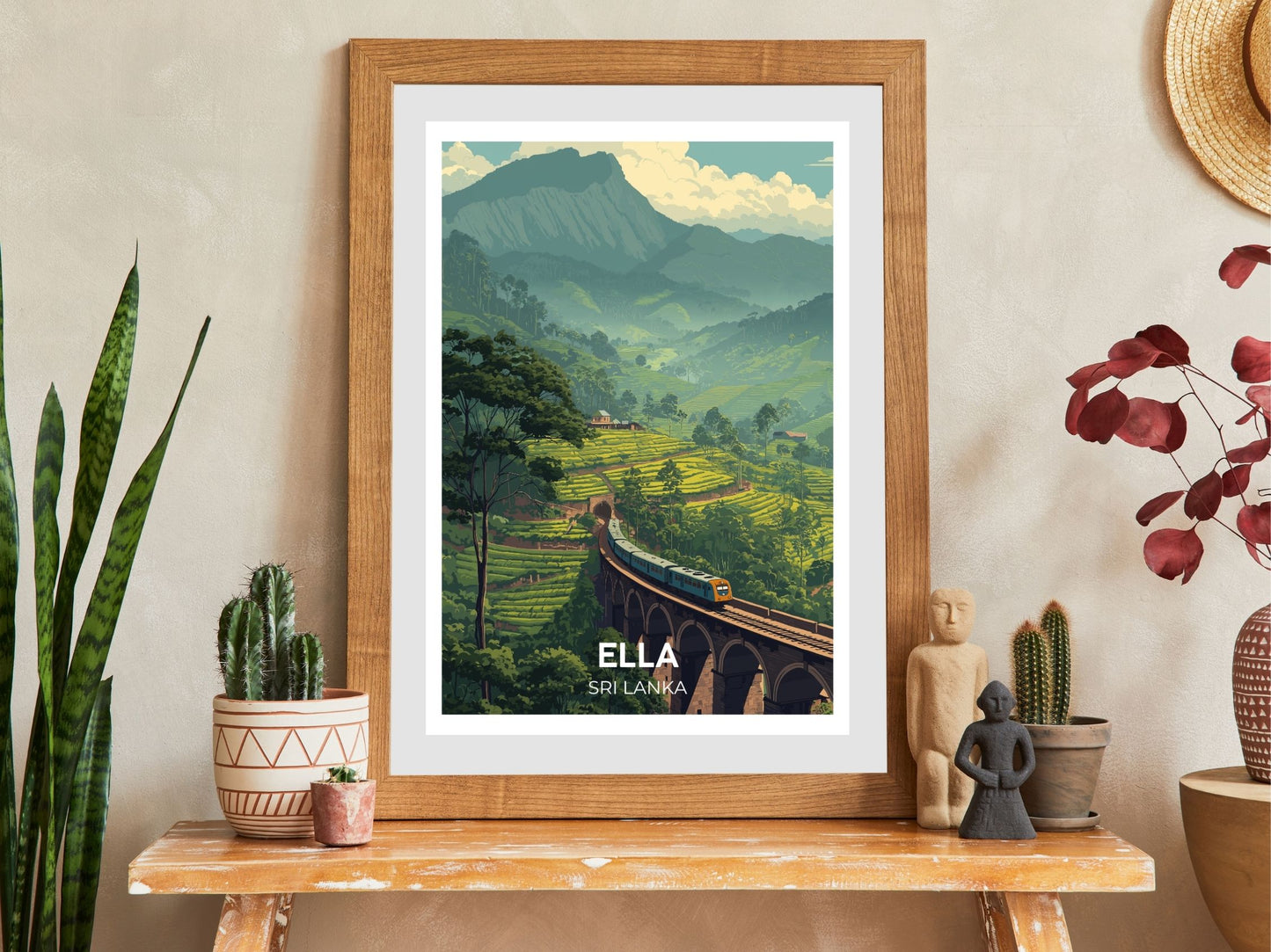 Close-up of Ella Sri Lanka travel poster matte texture – Atlas Prints