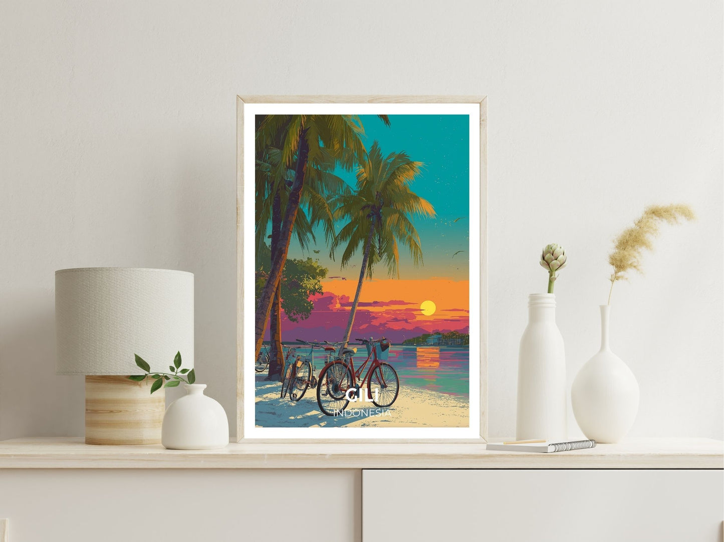 Gili Trawangan Indonesia wall art print displayed in bedroom – Atlas Prints