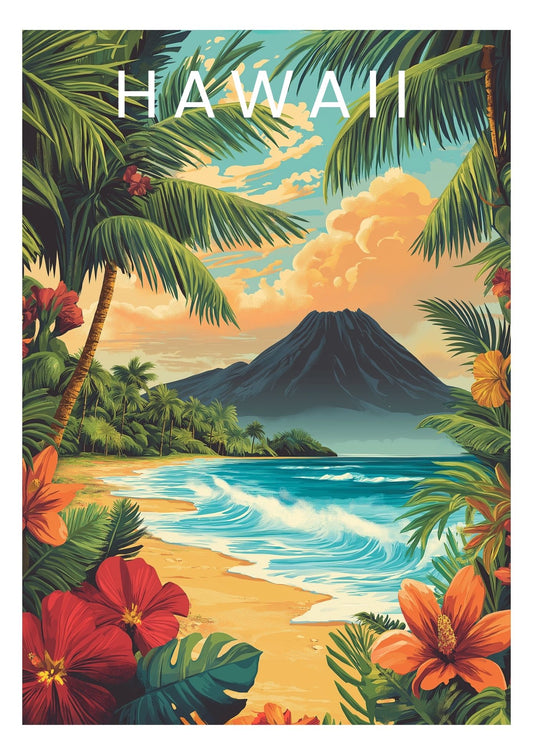 Vintage Hawaii travel poster wall art print – Atlas Prints
