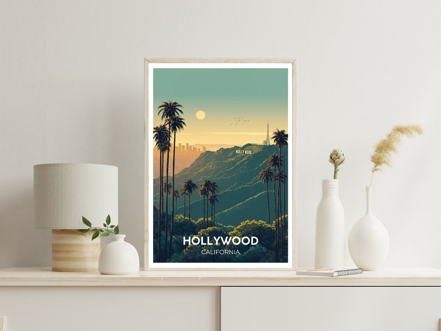 Hollywood wall art print displayed in bedroom – Atlas Prints