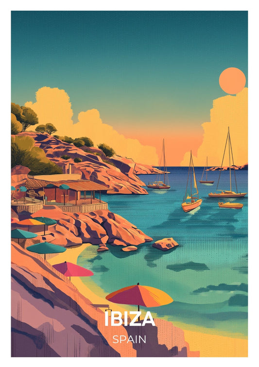 Vintage Ibiza Spain travel poster wall art print – Atlas Prints