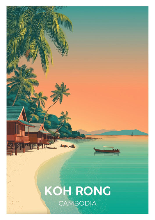 Vintage Koh Rong travel poster wall art print – Atlas Prints