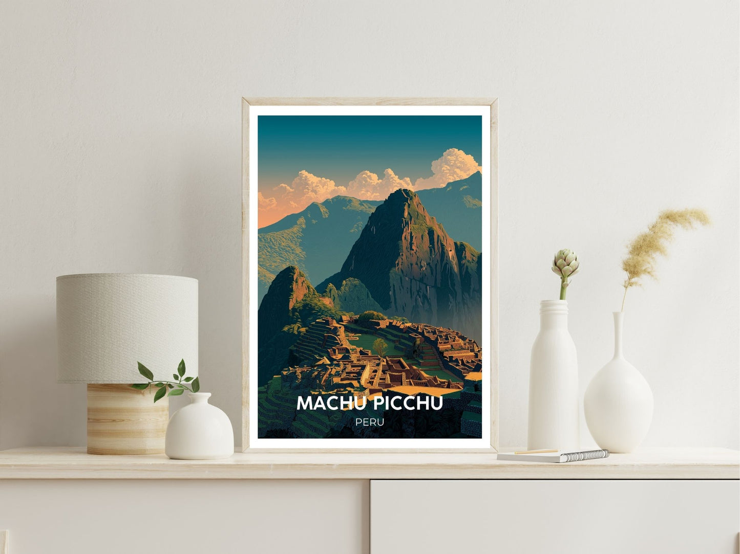 Machu Picchu Peru wall art print displayed in bedroom – Atlas Prints