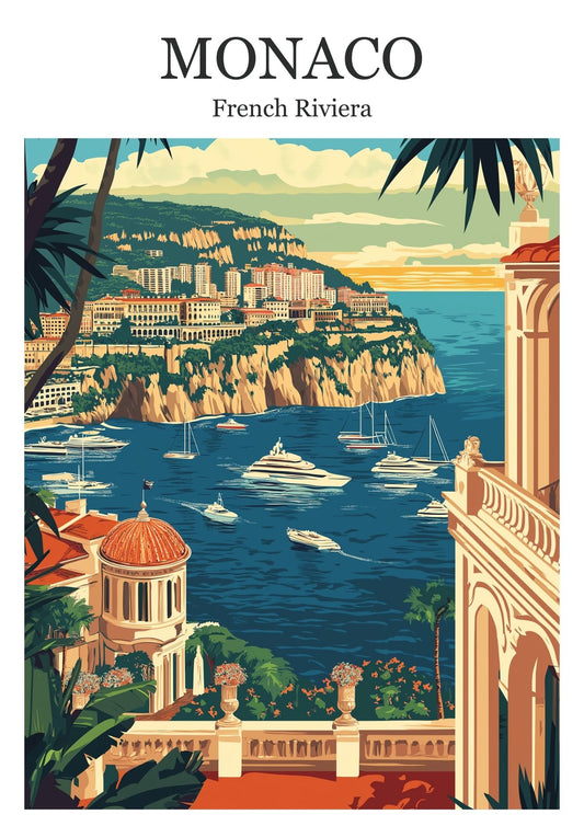 Vintage Monaco travel poster wall art print – Atlas Prints