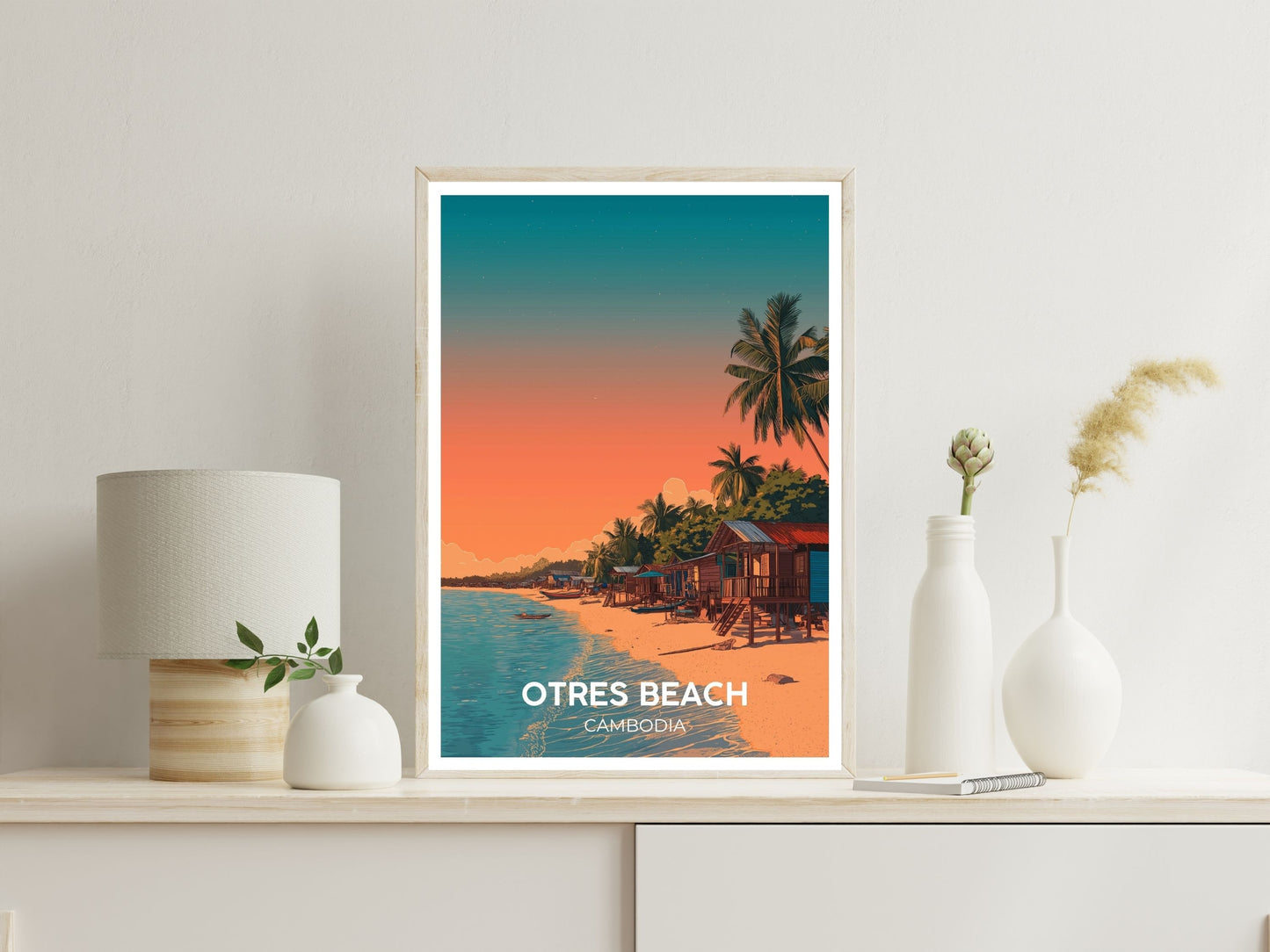Otres Beach Cambodia wall art print displayed in bedroom – Atlas Prints