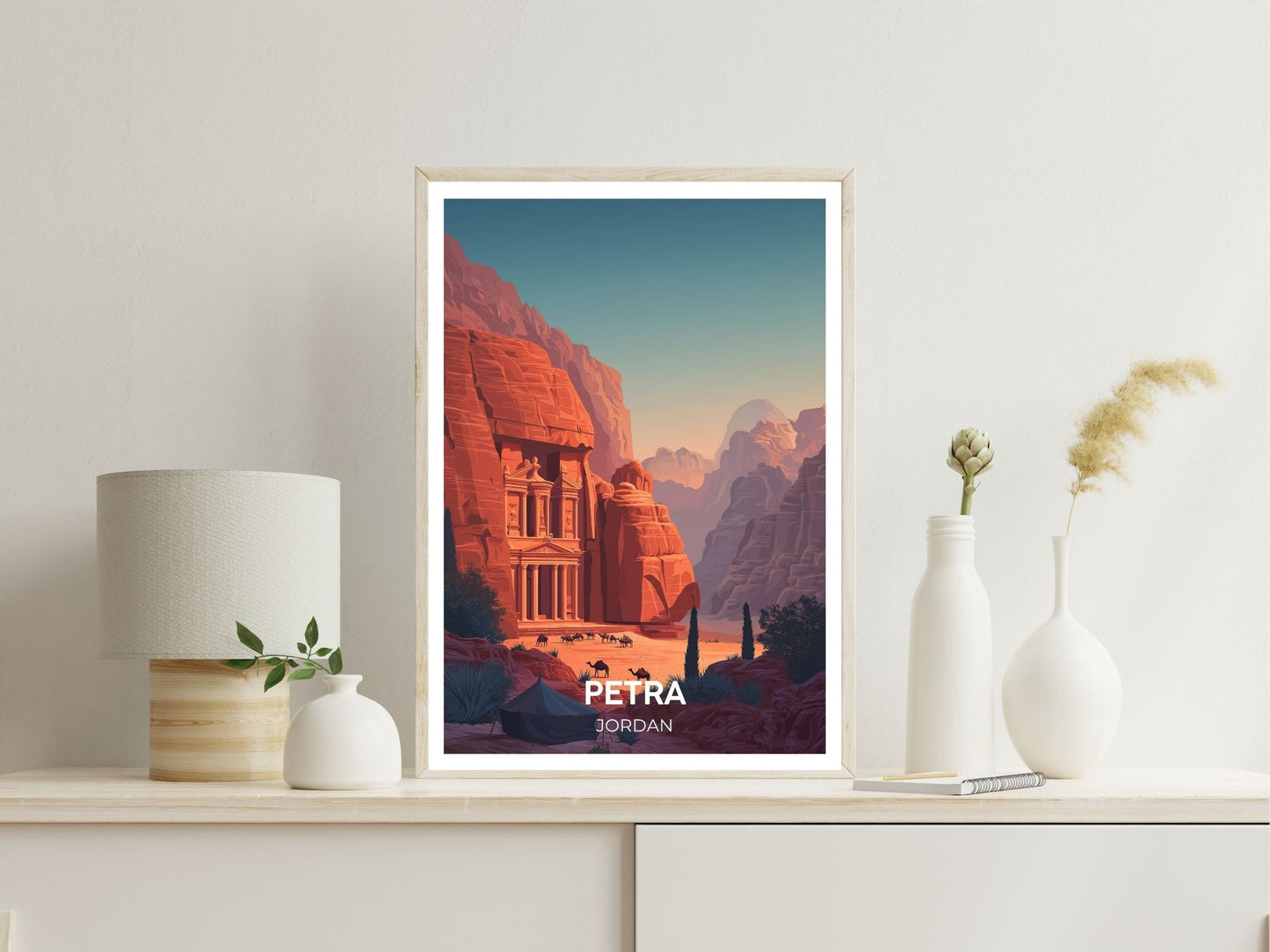 Petra Jordan wall art print displayed in bedroom – Atlas Prints