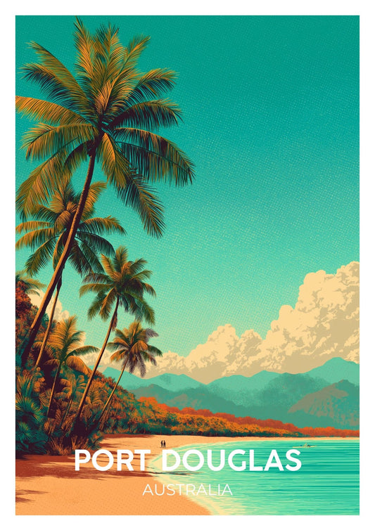 Vintage Port Douglas Australia travel poster wall art print – Atlas Prints