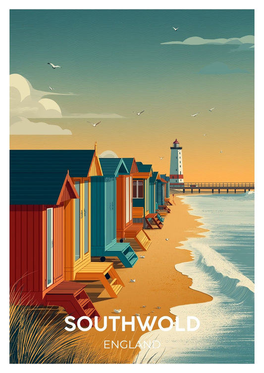 Vintage Southwold England travel poster wall art print – Atlas Prints