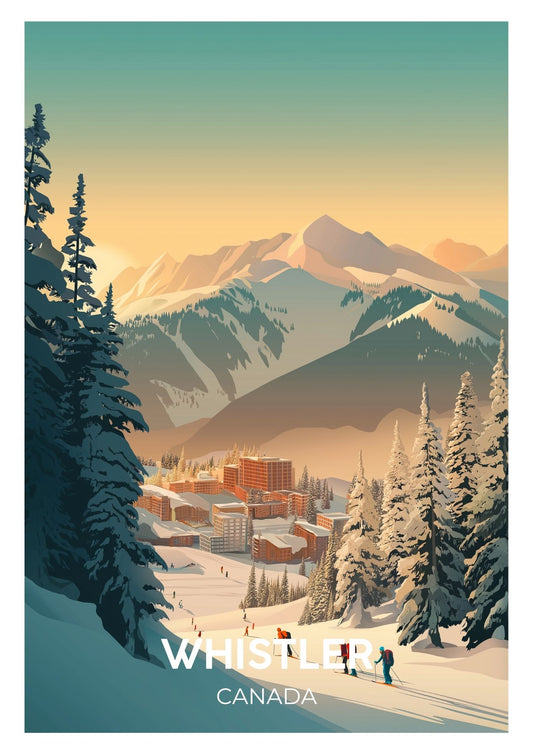 Vintage Whistler Canada travel poster wall art print – Atlas Prints