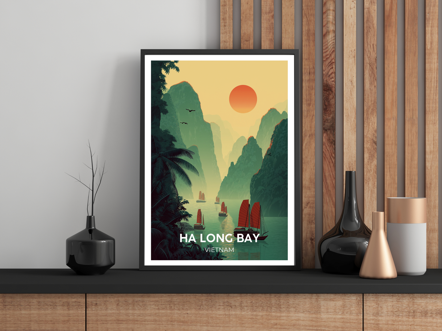 Ha Long Bay, Vietnam – Vintage Travel Poster