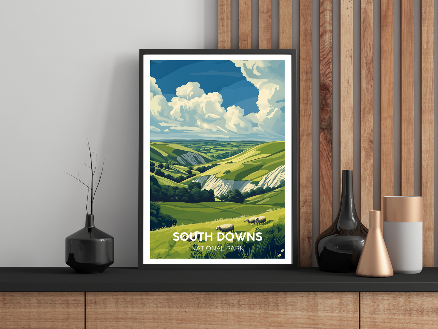 South Downs, England – Vintage Travel Poster