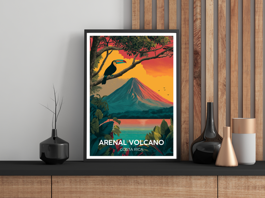 Arenal Volcano, Costa Rica – Vintage Travel Poster