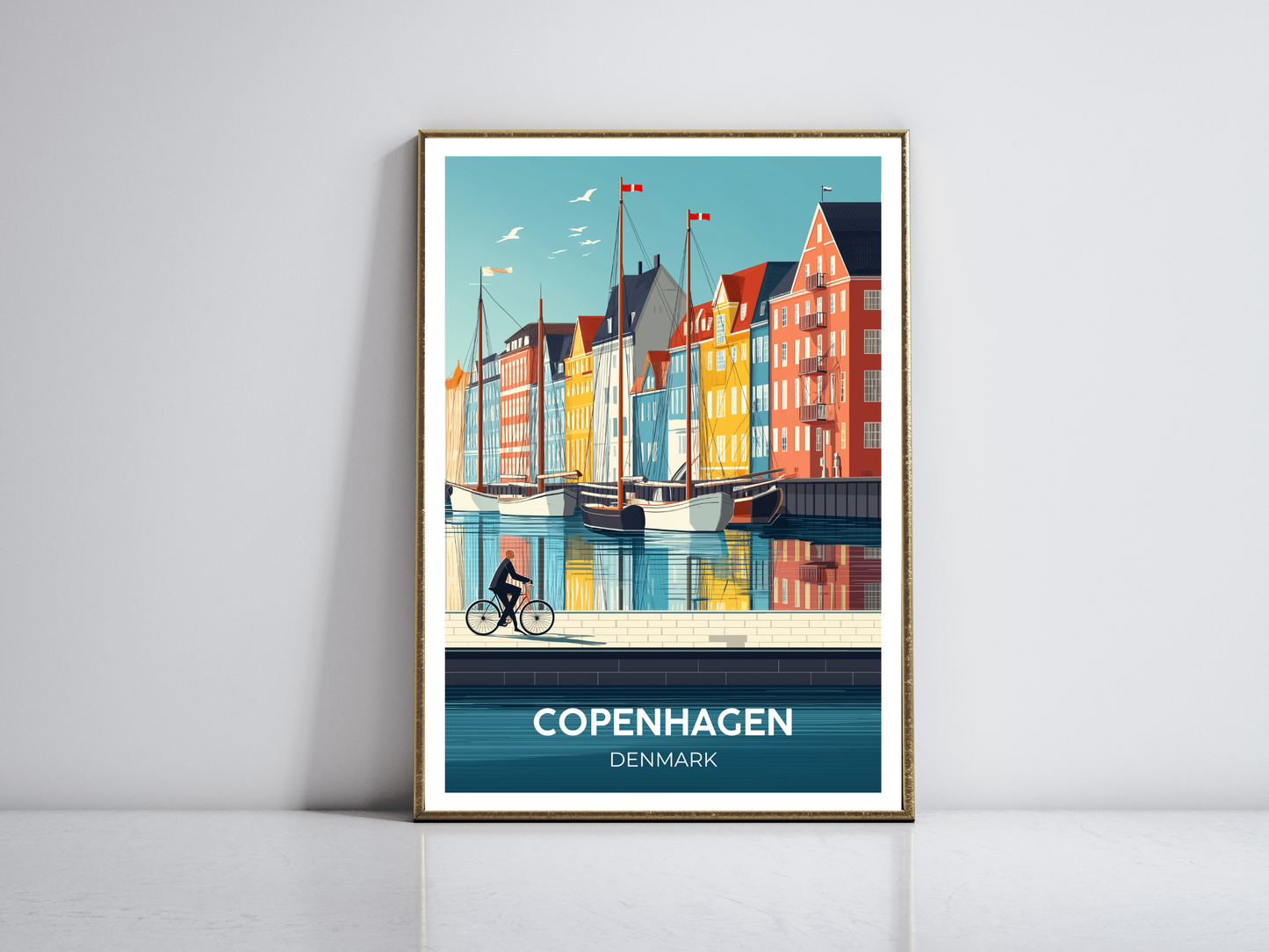 Copenhagen, Denmark - Vintage Travel Poster