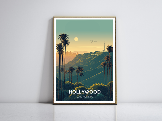 Hollywood, California – Vintage Travel Poster
