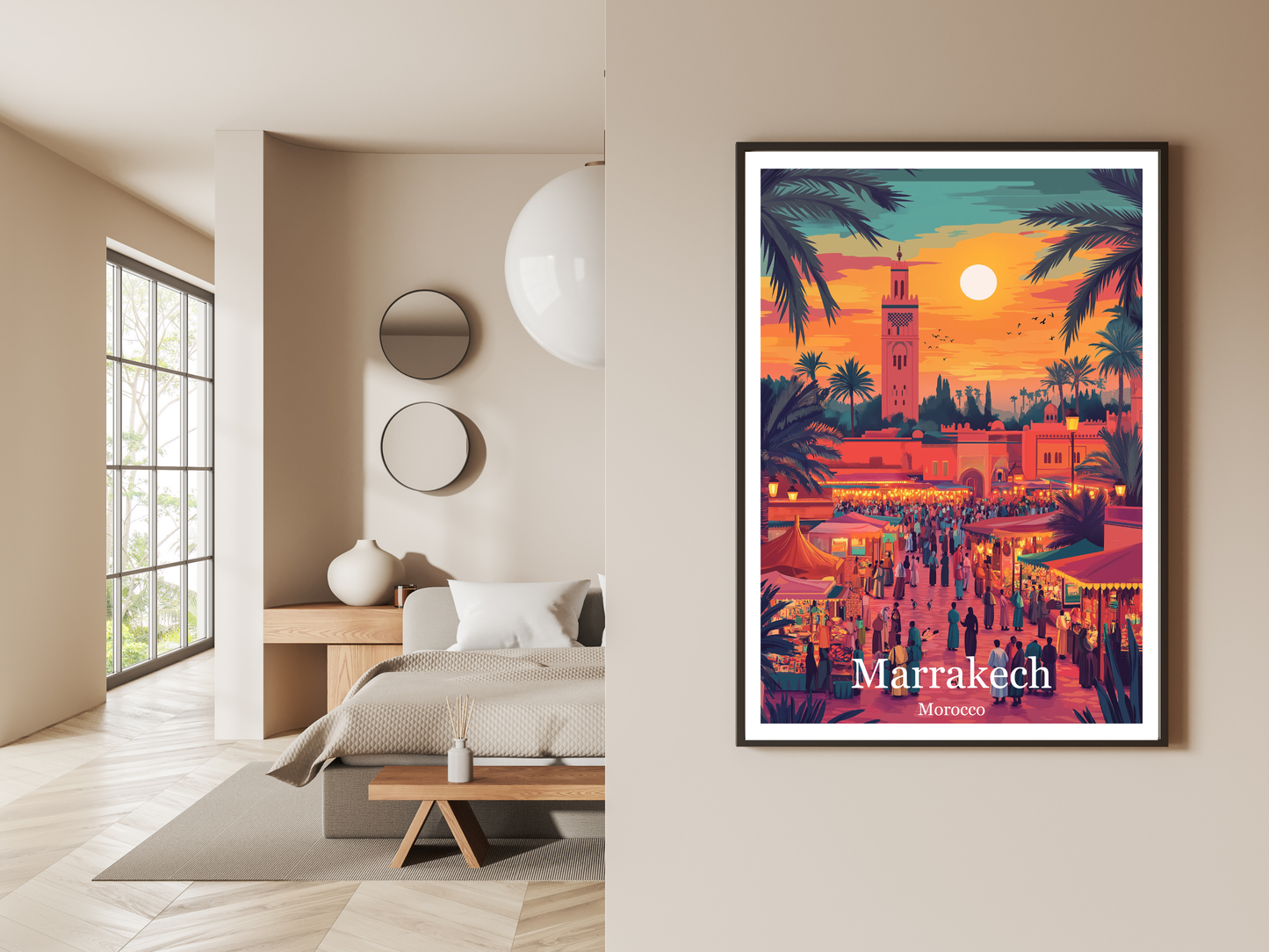 Marrakech, Morocco - Vintage Travel Poster