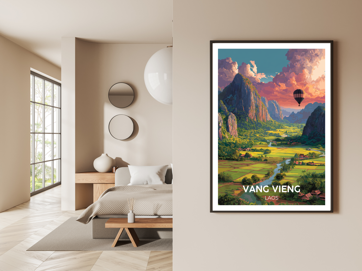 Vang Vieng, Laos – Vintage Travel Poster