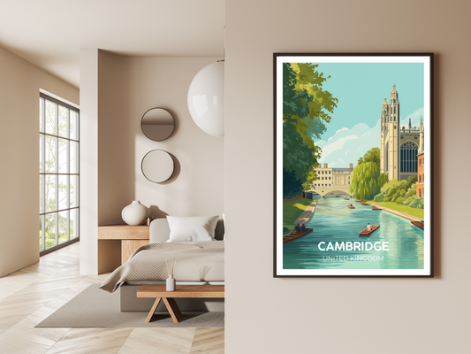 Cambridge, England – Vintage Travel Poster
