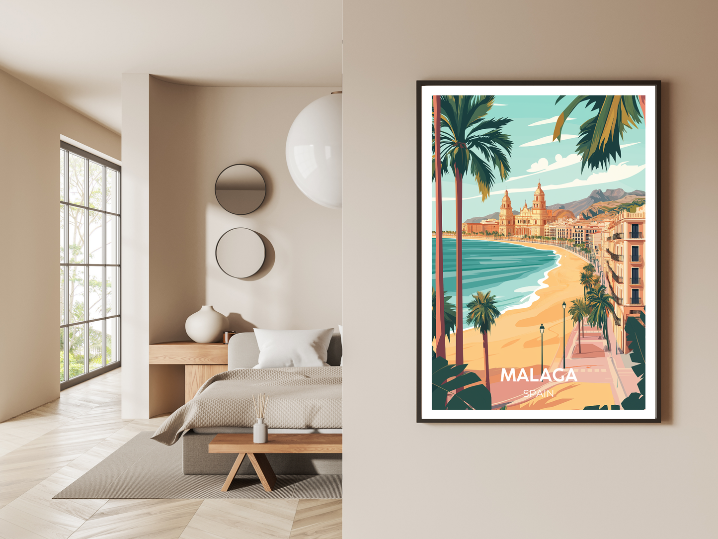 Malaga, Spain - Vintage Travel Poster