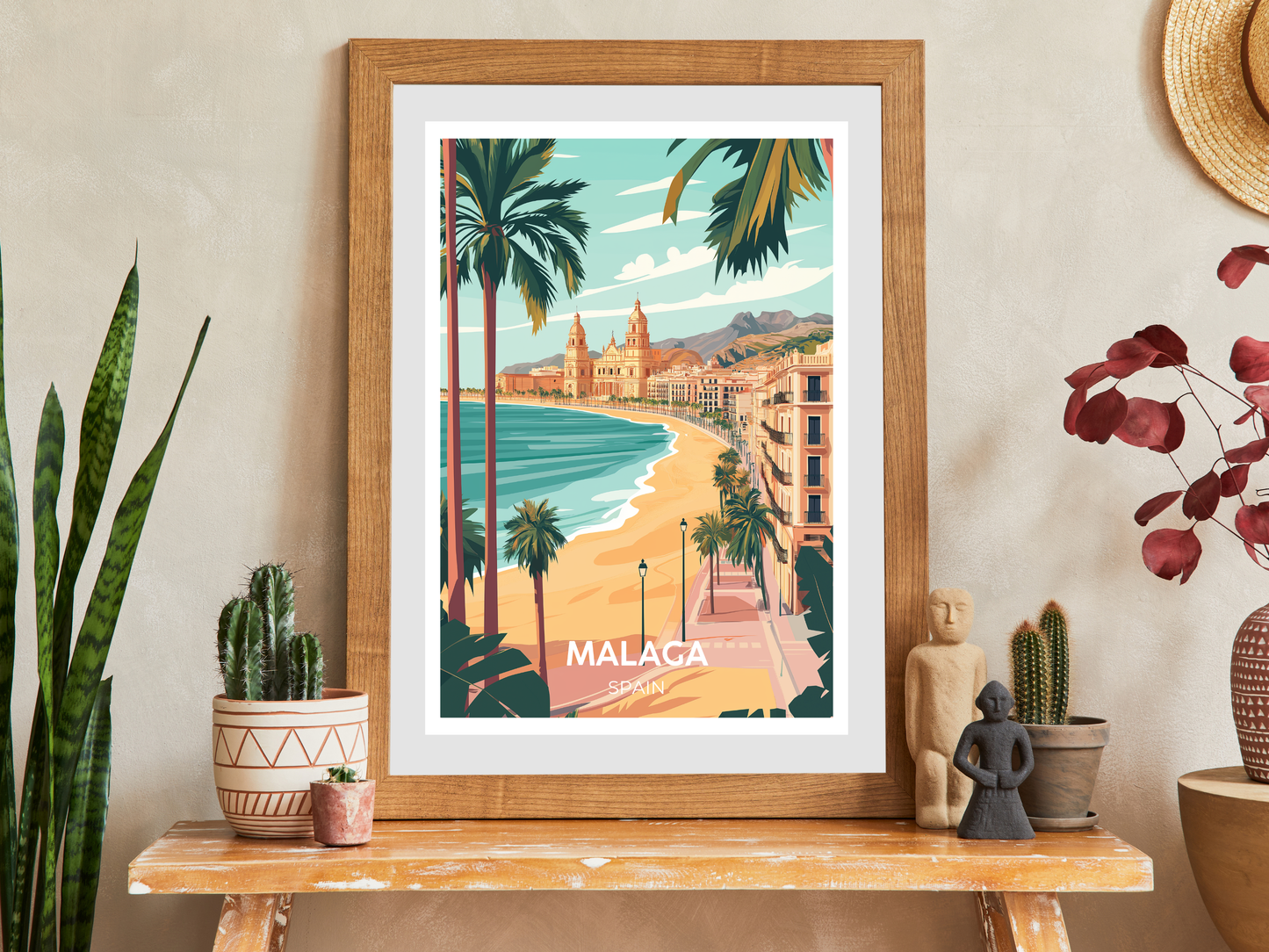 Malaga, Spain - Vintage Travel Poster