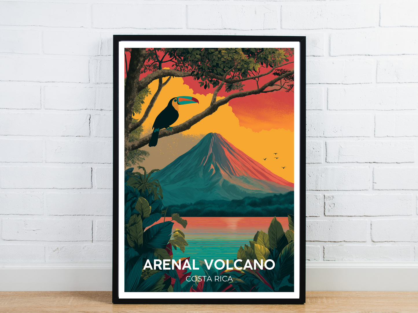 Arenal Volcano, Costa Rica – Vintage Travel Poster