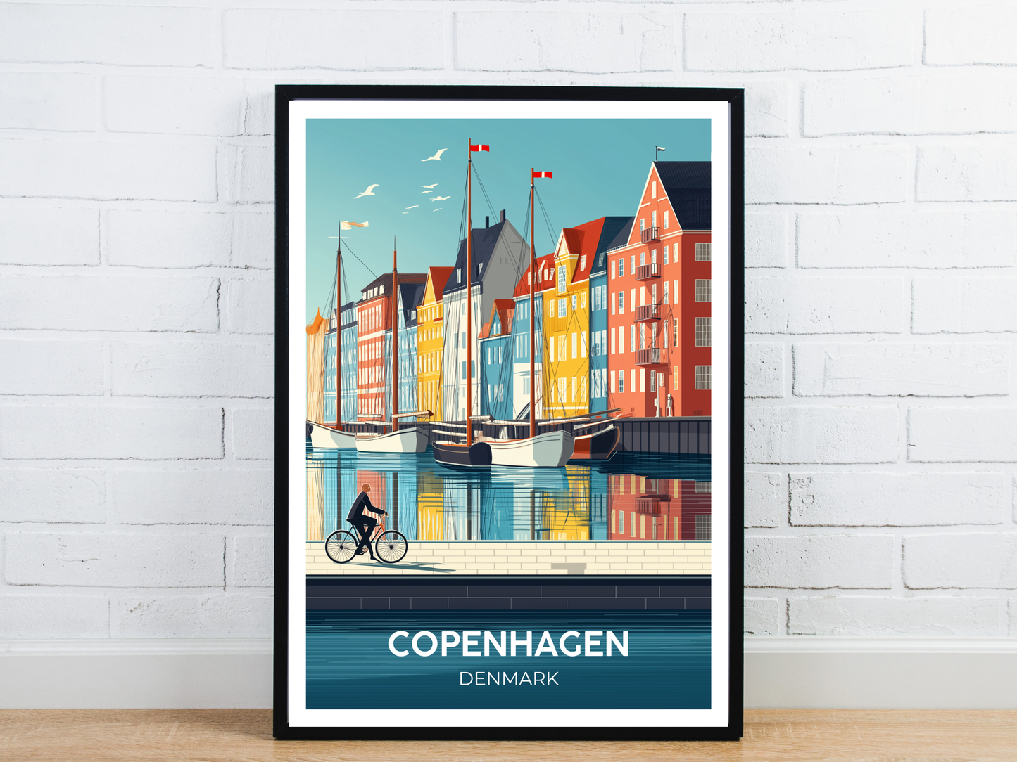 Copenhagen, Denmark - Vintage Travel Poster