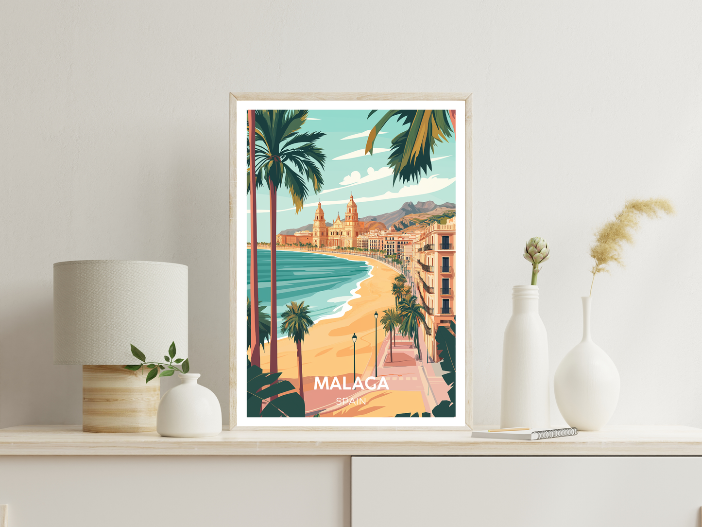 Malaga, Spain - Vintage Travel Poster