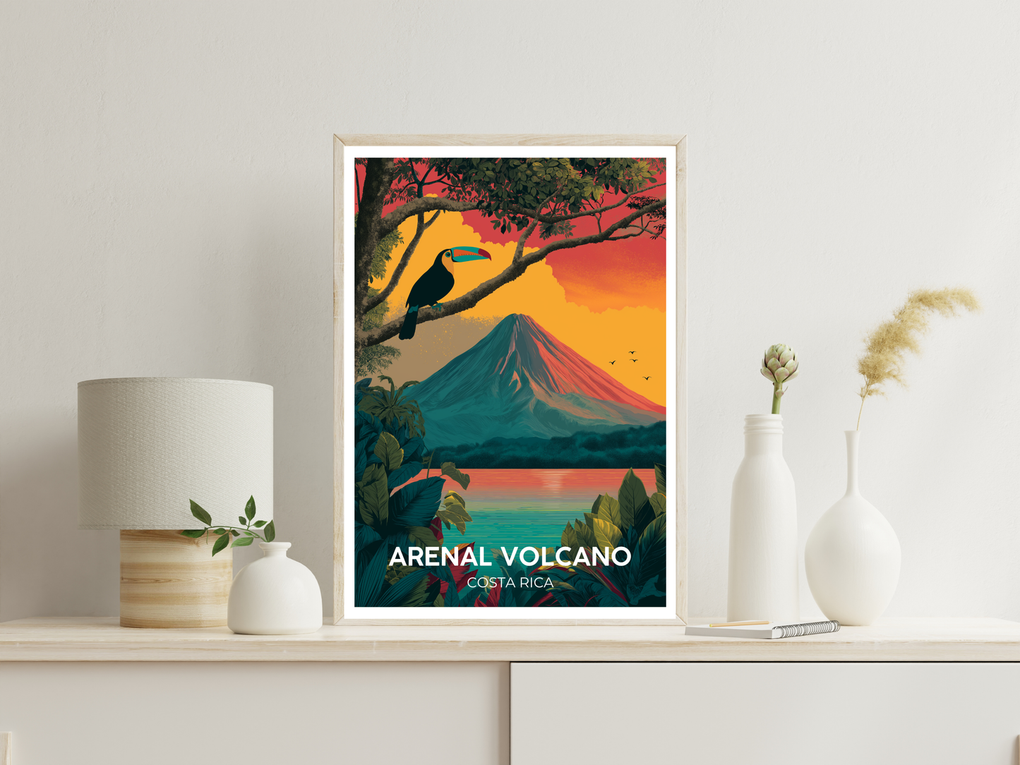 Arenal Volcano, Costa Rica – Vintage Travel Poster