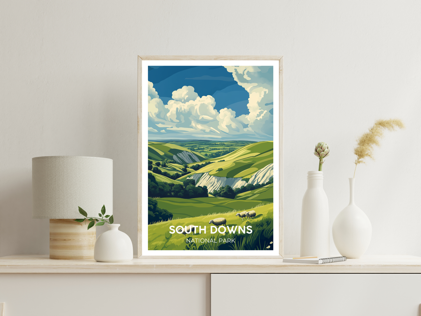 South Downs, England – Vintage Travel Poster