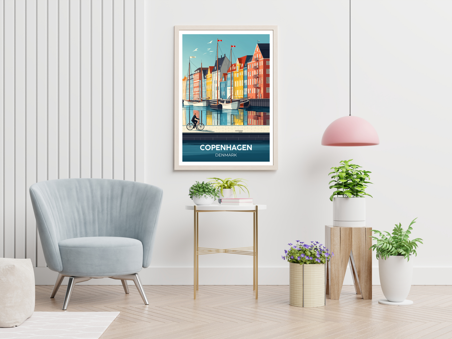 Copenhagen, Denmark - Vintage Travel Poster