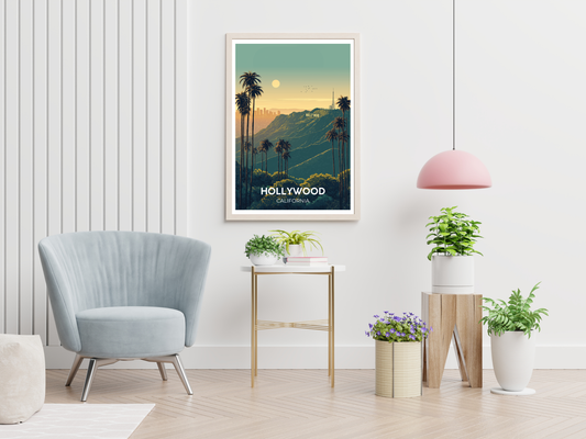 Hollywood, California – Vintage Travel Poster