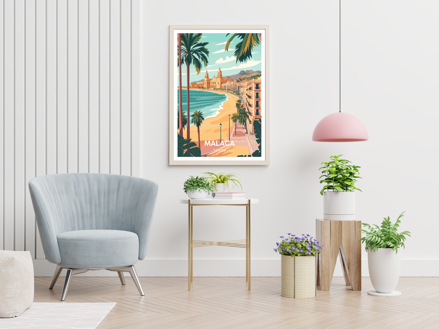 Malaga, Spain - Vintage Travel Poster