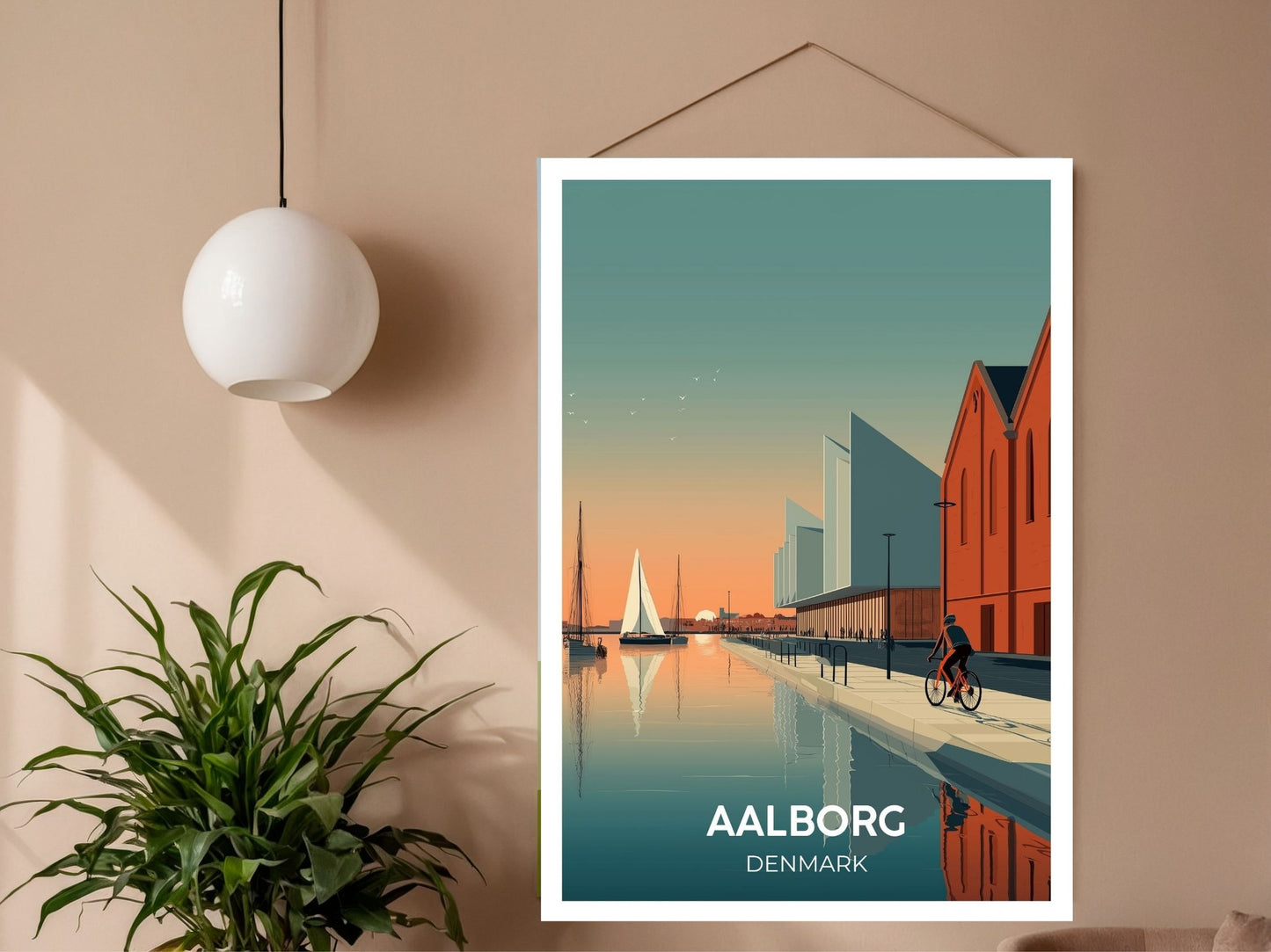 Close-up of Aalborg Denmark travel poster matte texture – Atlas Prints