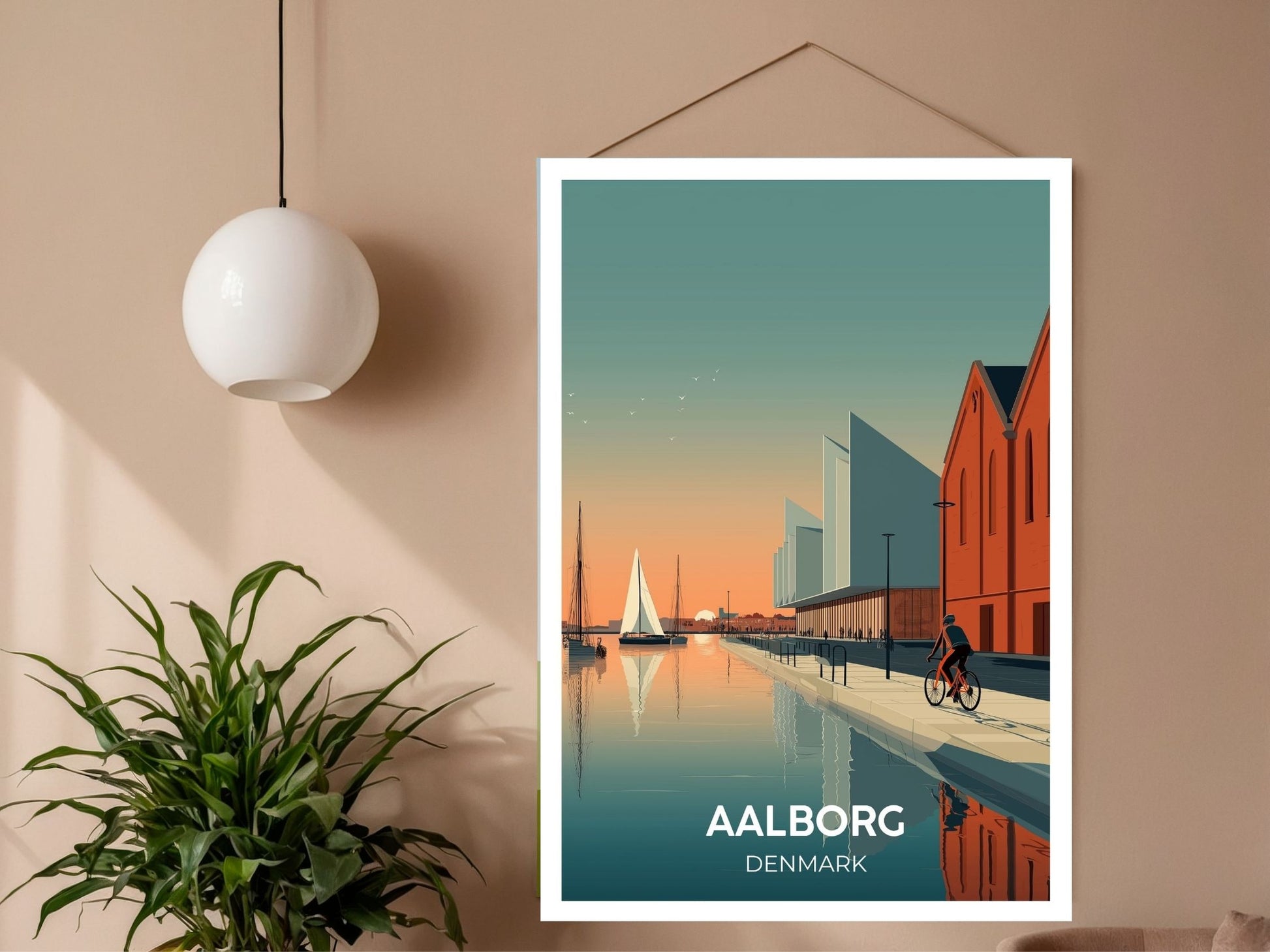 Close-up of Aalborg Denmark travel poster matte texture – Atlas Prints