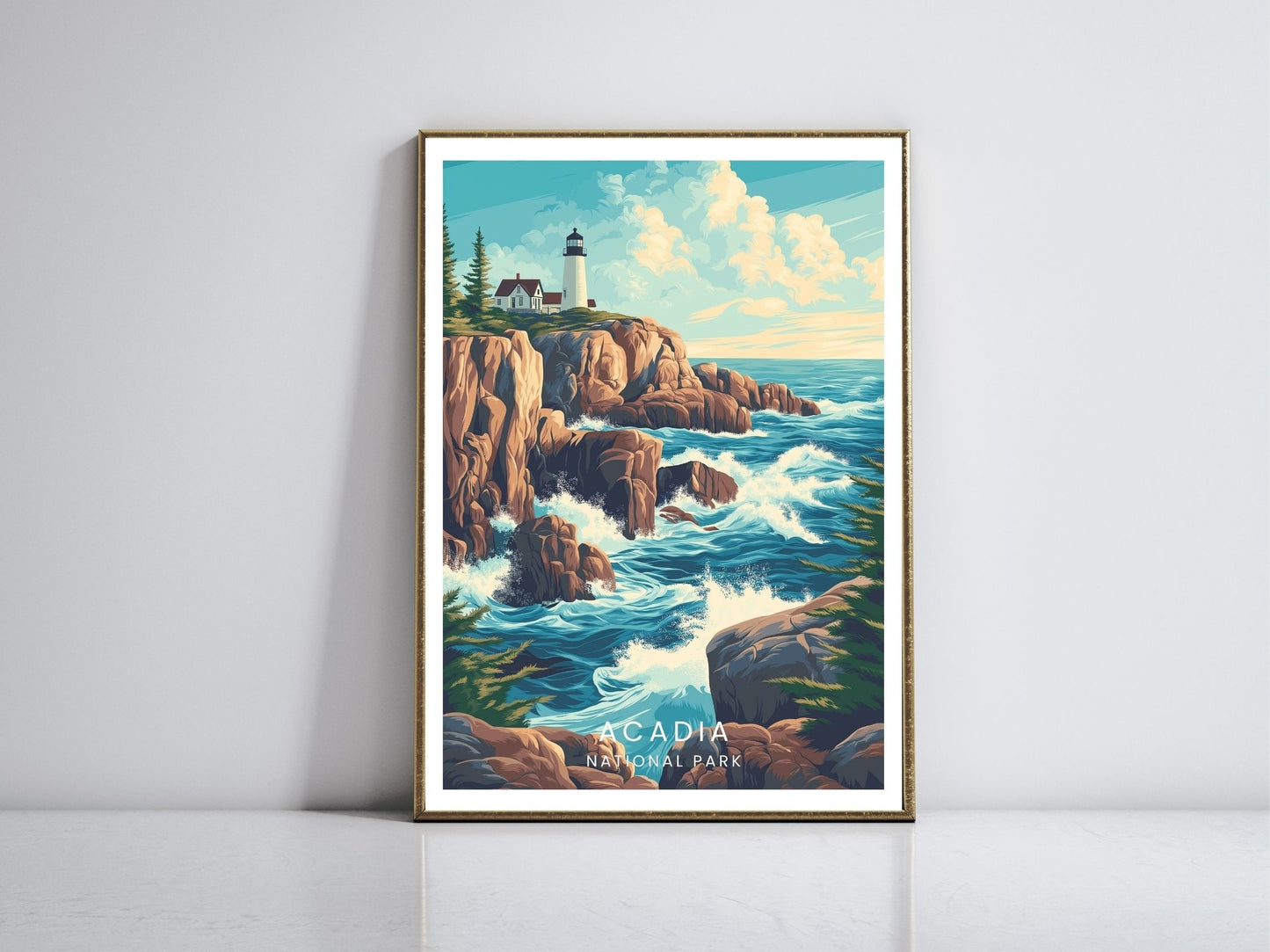 Acadia National Park framed vintage travel poster – Atlas Prints