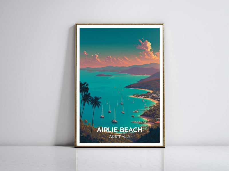 Airlie Beach Australia framed vintage travel poster – Atlas Prints