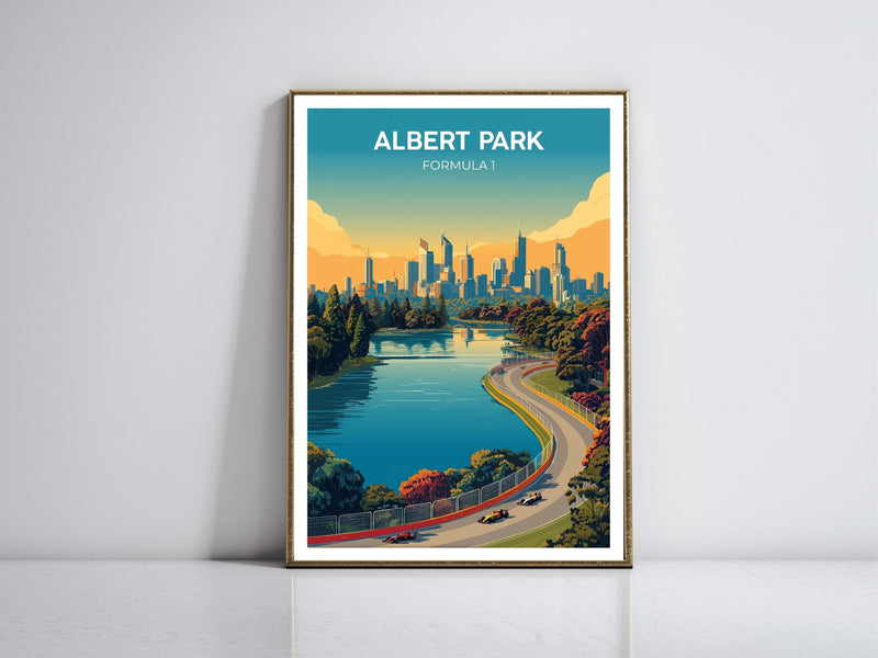 Albert Park F1 Melbourne framed vintage travel poster – Atlas Prints