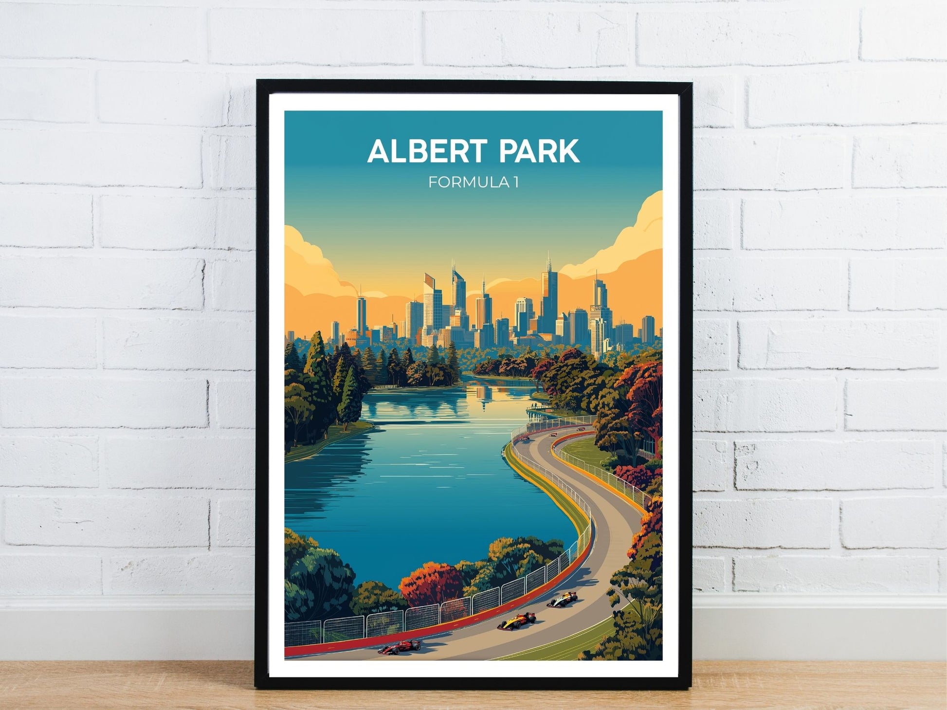 Minimal Albert Park F1 Melbourne travel art poster – Atlas Prints