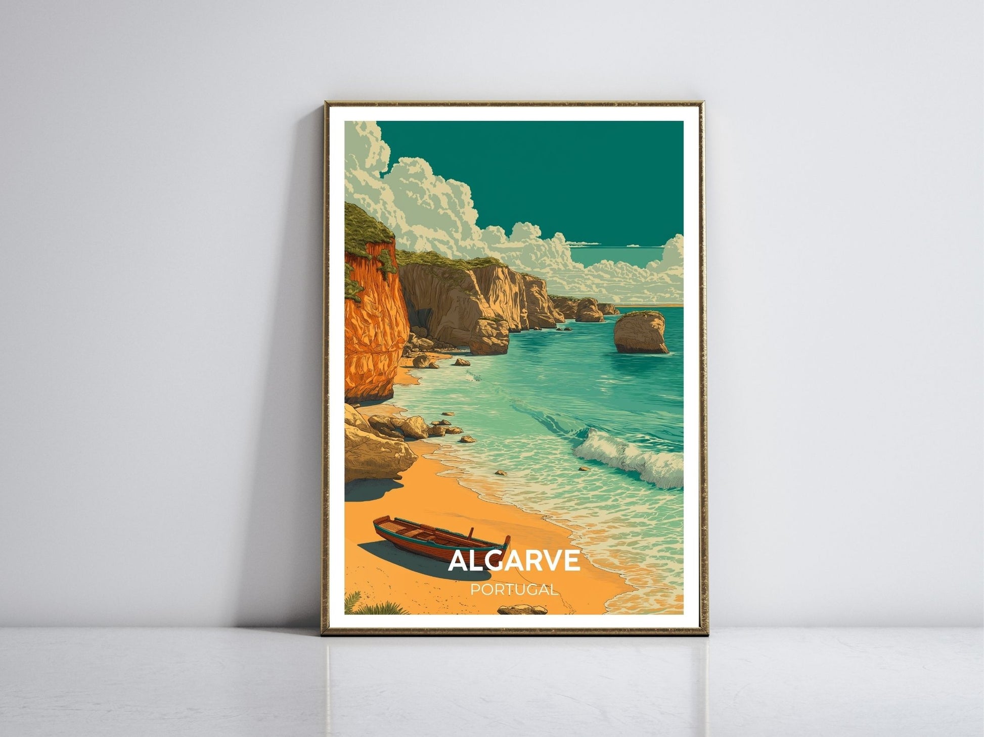 Algarve Portugal framed vintage travel poster – Atlas Prints