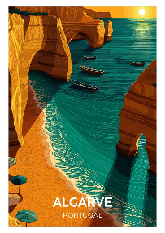 Vintage Algarve travel poster wall art print – Atlas Prints