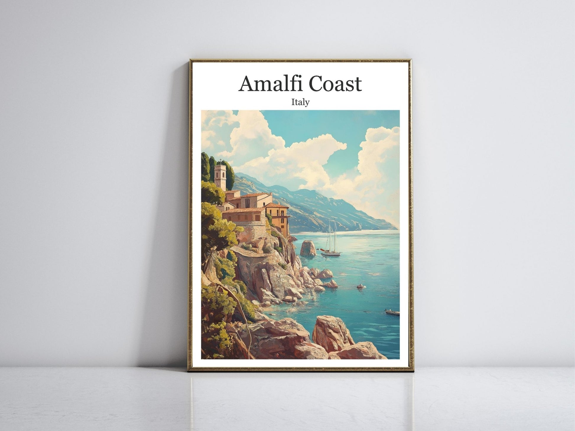Amalfi Coast framed vintage travel poster – Atlas Prints