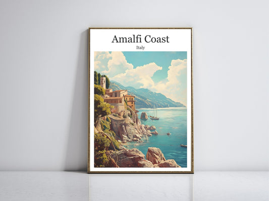Amalfi Coast framed vintage travel poster – Atlas Prints